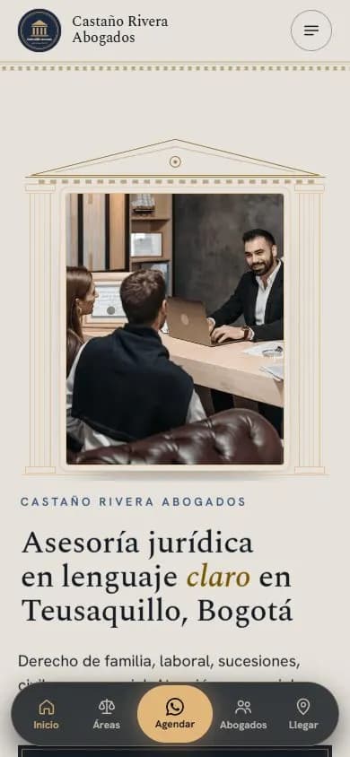Web de ejemplo para una firma de abogados, diseño 1