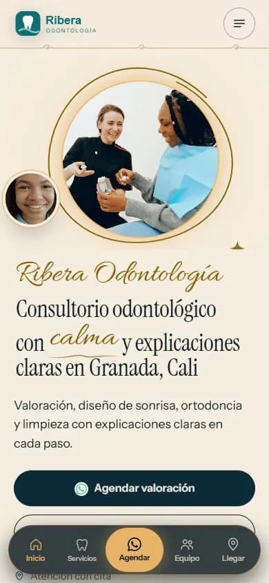 Web de ejemplo para un consultorio odontológico, diseño 3