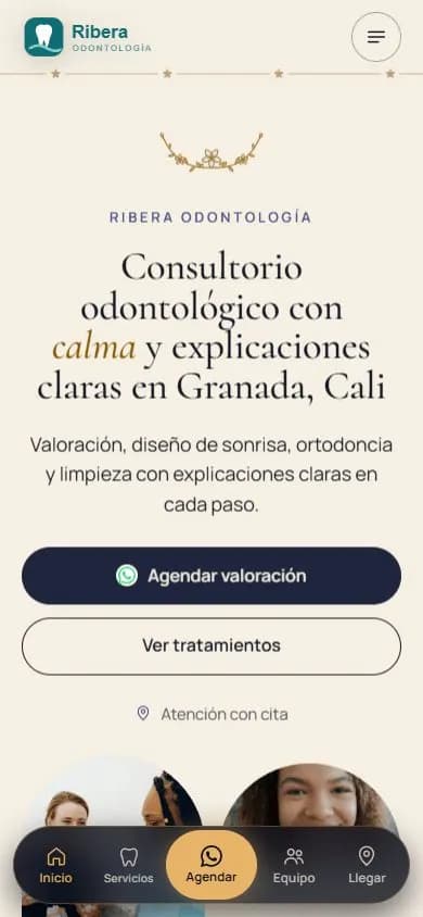 Web de ejemplo para un consultorio odontológico, diseño 5