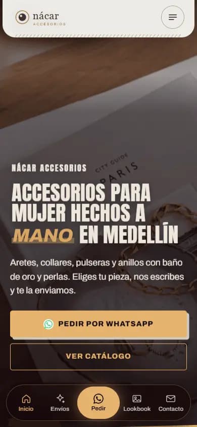 Web de ejemplo para una tienda de accesorios, diseño 2