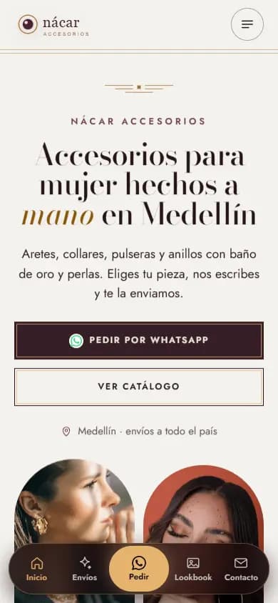 Web de ejemplo para una tienda de accesorios, diseño 3