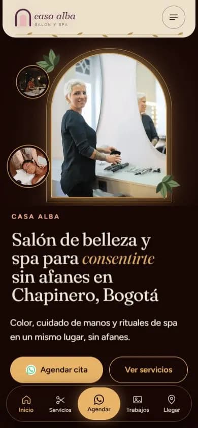 Web de ejemplo para un salón de belleza, diseño 5