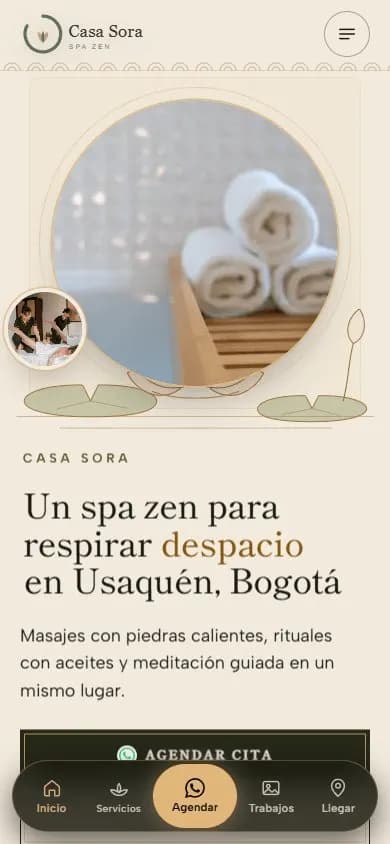 Web de ejemplo para un spa, diseño 4