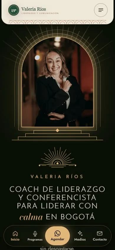 Web de ejemplo para una coach de liderazgo, diseño 3
