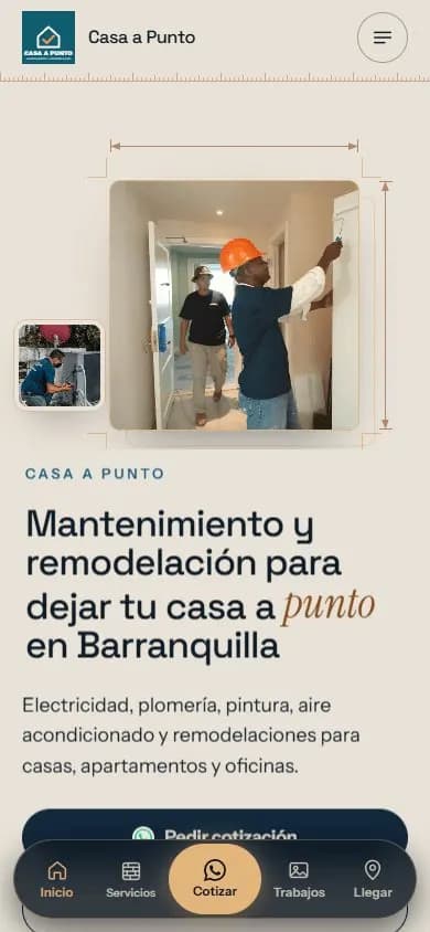 Web de ejemplo para un servicio de mantenimiento, diseño 1
