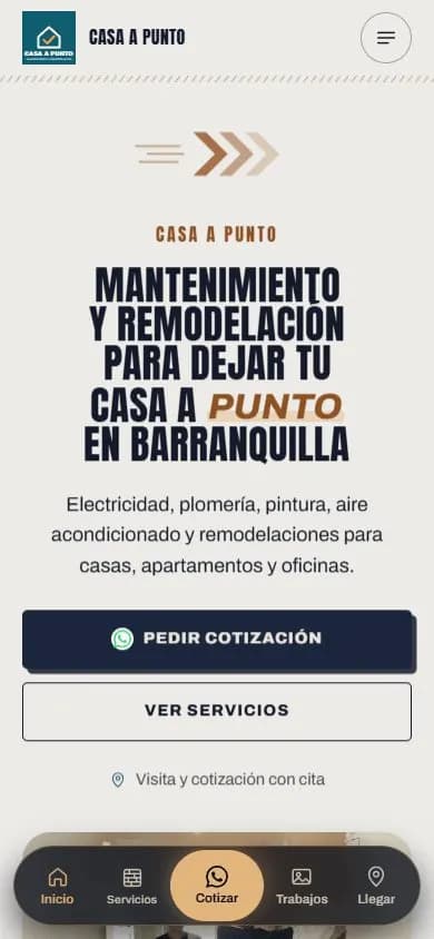 Web de ejemplo para un servicio de mantenimiento, diseño 3