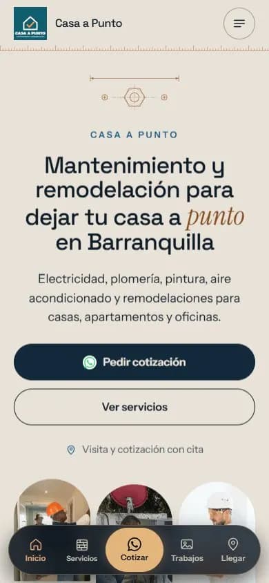 Web de ejemplo para un servicio de mantenimiento, diseño 4